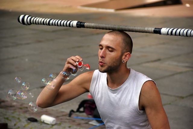 blowing bubbles